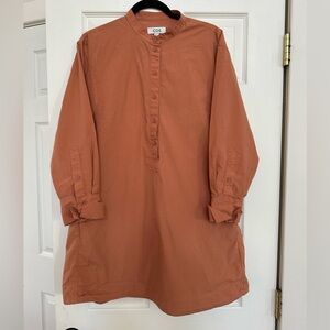 COS Terracotta mini Shirt Dress pleated back